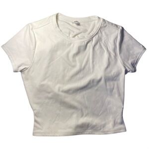 medium white backless Garage crop top